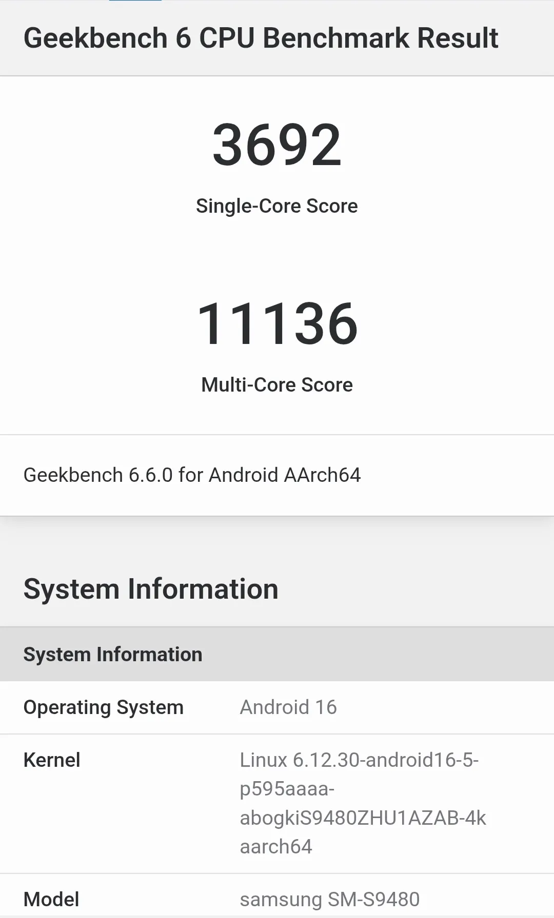 三星 Galaxy S26 Ultra Geekbench 跑分結果 三星 Galaxy S26 Ultra Geekbench 跑分結果